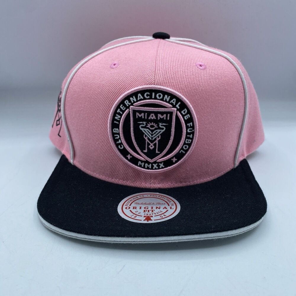 Inter Miami CF Mitchell & Ness Hat 2 Tone Pink Black Snapback Soccer MLS NWOT